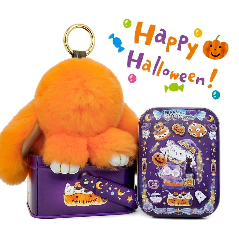 【Bunnylulu】Soft Plush Bunny Keychain – Comfort Toy in Tin Box, Easter Stress Relief Gift for Kids, Teens & Friends