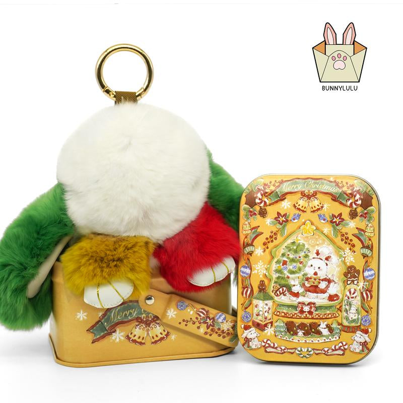 【Bunnylulu】Soft Plush Bunny Keychain – Comfort Toy in Tin Box, Easter Stress Relief Gift for Kids, Teens & Friends