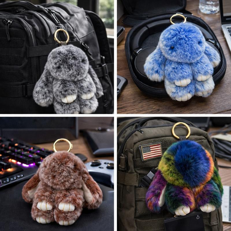 【Bunnylulu】Soft Plush Bunny Keychain – Comfort Toy in Tin Box, Easter Stress Relief Gift for Kids, Teens & Friends